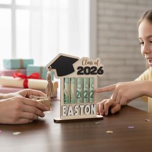 Portafoglio in legno di <span class=keywords><strong>laurea</strong></span> 2026 personalizzato porta carte regalo per studenti cassa regalo di <span class=keywords><strong>laurea</strong></span> - Product Image 3