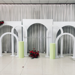 LEDA New Design White Metal Wedding Arch Wedding Stage <b>Backdrop</b> Ceremony Entrance for Wedding Events Decor - Product Image 6