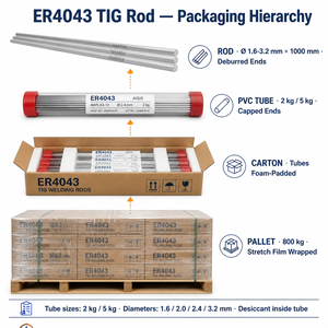 Aluminium-Schweißstab ER4043 3,2mm 2,4mm 2,0mm 1,6mm 7kg AWS 4043 Aluminium-TIG-Schweißdraht Aluminium-TIG-Stab Varilla Er4043 - Product Image 4