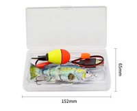 Umpan Ikan Robot SKM Plastik Keras Multi-Sendi, Dapat Diisi Ulang, Berenang Sendiri, Otomatis, untuk Ikan Bass & Trout di Sungai