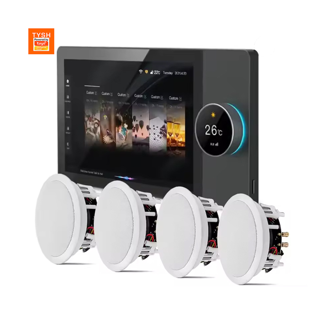 TYSH 4-way Speakers Multi-functional Tuya Android 8 Inch Central Control Panel With Music Background for Smart Home