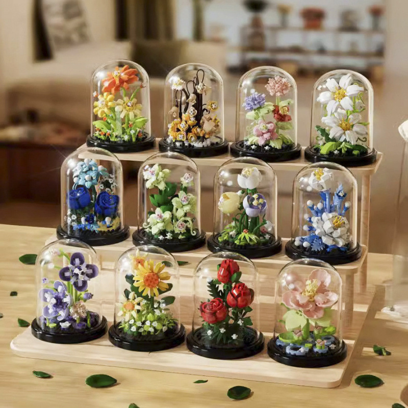 Fleurs avec housse anti-poussière 12 aléatoires