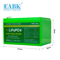 OEM ODM 12V 16Ah LiFePO4 Paket Baterai Isi Ulang Solid State dengan BMS 3000+ Siklus Energi Surya
