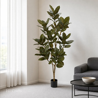 Plante artificielle de 1,7 m en faux caoutchouc, feuillage vert bronze, style ficus, pour la décoration de restaurants, studios, showrooms, villas et appartements
