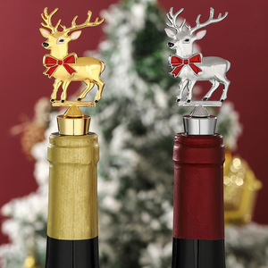 Christmas Reindeer <b>Wine</b> Stopper Gold And Silver Metal Bottle Sealer Holiday Gift - Product Image 2