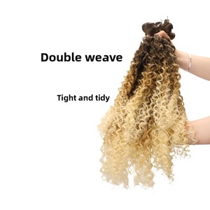 Peluca de pelo rizado degradado estilo cortina de espejo, de seda sintética resistente al calor, fabricada a máquina, para comercio exterior, moda estrella, venta al por mayor - Product Image 3