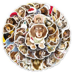 50pcs gros chien autocollants personnalisés mignon animal de compagnie tout coupé personnalisé exquis <span class=keywords><strong>teckel</strong></span> INS Style autocollants - Product Image 6