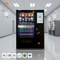Distributeur automatique intelligent de boissons et d'aliments grande capacité en libre-service 24h/24, acceptant les paiements en espèces et par carte
