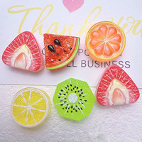 Simulatie Fruit Slice Accessoires DIY Cream Glue Haarspeld Hars Charms Mini Hars Charms voor Oorbellen Ketting Sieraden maken