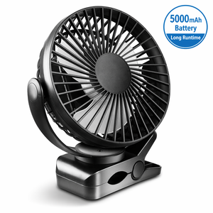 Ventilador Portátil con Clip y Batería de 5000mAh, 360° °   Ventilador Personal Recargable USB con Rotación para Cochecito de Bebé, Camping y Gimnasio - Product Image 1