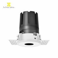 Trimless Grand Cercle Encastré Plafonnier En Aluminium Intérieur COB LED Réglable Projecteurs 5W 15 24 38 Degrés