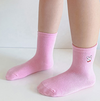 Enfants chaussettes ensemble mignon drôle coton unisexe heureux enfants chaussettes broderie enfants coton tricot motif chaussettes couleur Pure