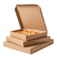 Emballages de livraison jetables en carton ondulé kraft de qualité alimentaire pour pizzas, avec logo personnalisé imprimé, vente en gros, usine
