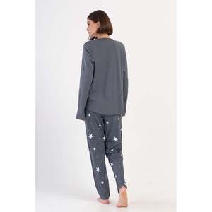 Conjunto de Pijama KADIN INTERLOK XXL con Cuello Redondo y Manga Larga, Diseño Ovalado ETEGI - Color Humo - Color Humo - Product Image 4