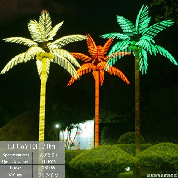 Luzes de led para árvore palmeira decorativa, para áreas externas, decoração de parque, jardim, natal, decoração