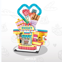 Sembo Block 601634 Street View Series Toko Makanan Penutup Puzzle 3d Blok Bangunan Rumah Kecil Mainan Anak Perempuan untuk Mainan Bangunan