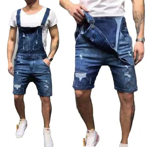 New Arrival Herren Casual Denim Jeans Casual Hole Hohe Taille Overalls Jumps uit Latzhose Cargo Work Shorts Hose