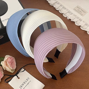 Diadema de Color sólido a la moda MIO, diadema de <span class=keywords><strong>maquillaje</strong></span> para lavarse la cara, diadema ancha antideslizante de estilo coreano para mujeres y niñas, tocado - Product Image 5