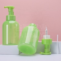 Bouteille Pompe en Plastique 500ml en Gros – Contenant Cosmétique de Luxe Vert Olive pour Mousse Bronzante avec Logo Personnalisé
