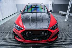 ฝากระโปรงคาร์บอนไฟเบอร์แบบมีช่องระบายอากาศ AE DESIGN สำหรับ A4 S4 RS4 B9 B95 B10 ปี 2017-ปัจจุบัน - Product Image 3