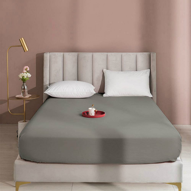 Factory Custom Bed Linens Cost Price Bed Fitted Sheet Microfiber Professional Manufacture Various Size Fitted Sheet Twin Gray