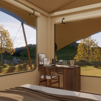 Module de tente de glamping de luxe, maison préfabriquée personnalisée pour complexe safari, hôtel extérieur étanche en tissu extensible, vente en gros