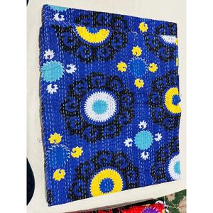 Cotton Kantha <b>Quilt</b> Bedspread Featuring Hand Block Printed Design And Cozy Construction For Bedroom Living - Product Image 2