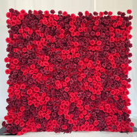 Dinding Mawar Merah Buatan Grosir untuk Latar Belakang Lamaran Pernikahan, Acara Pengantin, Dekorasi Romantis