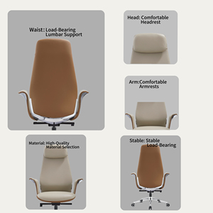 Chaise de bureau ergonomique moderne de luxe en cuir, fauteuil inclinable avec appui-tête, chaise de direction pivotante en cuir véritable, <span class=keywords><strong>hauteur</strong></span> réglable, garantie 5 ans - Product Image 5