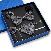 Cravates pour hommes, nœuds papillon et cravates à motif Paisley, comprenant 8 accessoires : pince à cravate, boutons de manchette, broche et pochette de costume, pour fêtes, mariages et cadeaux.