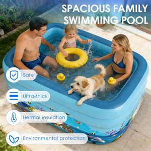 Piscine familiale gonflable grande taille, best-seller, épaisse, rectangulaire, pour extérieur, jardin, été, plaisir pour les enfants - Product Image 2