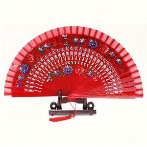 Abanico Plegable Español Vintage para Mujer, con Pintura Floral de Doble Cara, Abanico de Madera Estilo Gitano para Danza, Festivales y Decoración - Product Image 6