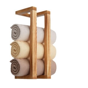 Wooden Towel Rack Wall Mounted 3 <b>Bars</b> Storage Organizer Bathroom <b>Shelf</b> - Product Image 5