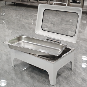 Réchaud rectangulaire en acier inoxydable 9L LQ Brand blanc pour buffet de mariage et événements, service de restauration - Product Image 5