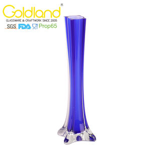 Jarrones de Vidrio de Colores Personalizados con Forma de <span class=keywords><strong>Torre</strong></span> <span class=keywords><strong>Eiffel</strong></span>, Jarrones Altos de Vidrio Verde y Azul para Mesa - Product Image 3