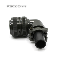 Connecteur industriel circulaire mâle fileté PSCCONN MS5015 Série MS3108A 28-21P, prise d'épissure de câble à angle droit, 37 broches