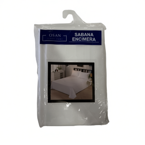 Sábana encimera de 150 cm, color blanco Osan, para cama - Product Image 1