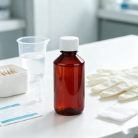 Bouteille en plastique PET de 240 ml avec bouchon à vis, semi-étanche à la lumière, conteneur vide pour liquides pharmaceutiques, réactifs, échantillons, sous-emballage