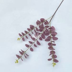 Haute qualité décoration de la maison Real Touch feuilles vertes feuilles bûches <span class=keywords><strong>cristaux</strong></span> 3D guirlande d'<span class=keywords><strong>eucalyptus</strong></span> - Product Image 4