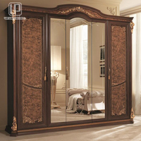 Lit double en bois sculpté à la main avec revêtement en tissu, style chambre à coucher, vente chaude