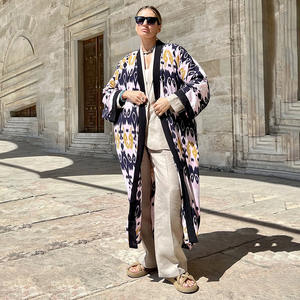 Material de algodón nuevo cárdigan estampado playa vacaciones Bikini blusa mujer Bikini traje de baño cubrir estampado Kaftan Beach Resort - Product Image 4