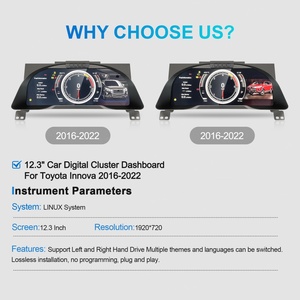 12.3" Digital Cluster <b>for</b> Toyota Innova 2016-2023 Speed Meter LCD Cluster Instrument Panel Multimedia Player Dashboard - Product Image 6