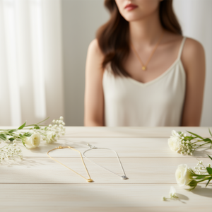 Collana in Acciaio Inossidabile con Ciondolo a Lettera O Monofacciale 1cm Collar-O - Product Image 2