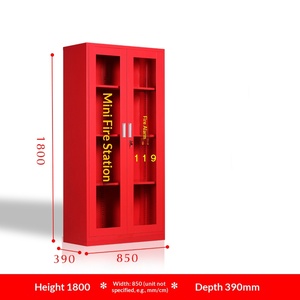 ตู้เก็บอุปกรณ์ดับเพลิงขนาดเล็กแบบกำหนดเองได้ ขนาด 1800*850*390 มม. ตู้เก็บถังดับเพลิงเหล็กสีแดง กล่องเปล่า - Product Image 3