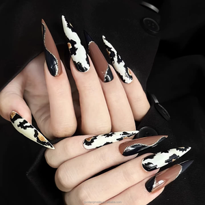 <span class=keywords><strong>Ongles</strong></span> press-on faits main, longs, pointus, <span class=keywords><strong>multicolores</strong></span>, effet néon, pour les soirées en boîte de nuit - Product Image 4