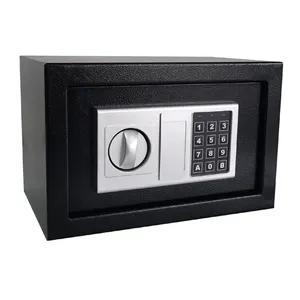 盗難防止スチール製の小さな家庭用オフィス強力なボックススマートパスワード指紋壁に入るミニ貸金庫