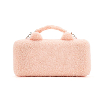 Logo brodé personnalisé mignon rose Switch 2 étui de transport en peluche pochette sac couverture pour Nintendo Switch 2 - Case uniquement
