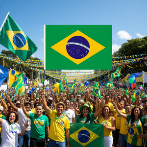 Bandera Personalizada de Brasil 3X5 Pies, 144 Piezas/Caja, Impresión Digital, Nylon y Poliéster, Asta de Fibra de Vidrio, para Coche/Mano/Bandera, con Logotipo Personalizado - Product Image 2