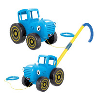 2025 derniers modèles agriculteur véhicule bleu tracteur jouet Friction éducatif main pousser tirer musique et lumières ingénierie voiture pour les enfants