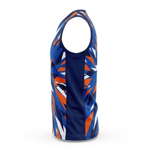 Nuova Maglia da Basket Senza Maniche per Uomo, Personalizzabile con Logo, Traspirante, 100% Poliestere, Stampa Digitale - Product Image 4